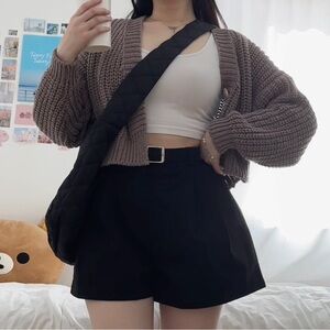 ☕️ Mocha cropped knit cardigan ☕️